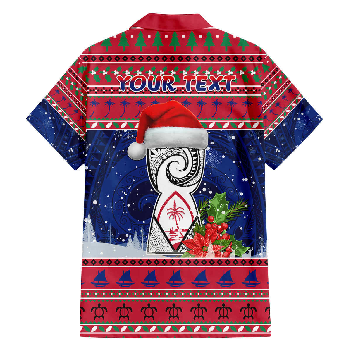 Personalized Guam Christmas Family Matching Long Sleeve Bodycon Dress and Hawaiian Shirt Guaman Seal Poinsettia Felis Pasgua LT05 - Polynesian Pride