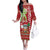 Personalised Hawaii Christmas Family Matching Off The Shoulder Long Sleeve Dress and Hawaiian Shirt Funny Santa Claus Surf Mele Kalikimaka
