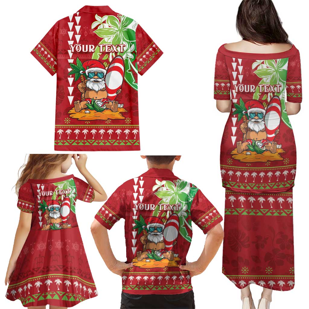 Personalised Hawaii Christmas Family Matching Puletasi and Hawaiian Shirt Funny Santa Claus Surf Mele Kalikimaka LT05 - Polynesian Pride