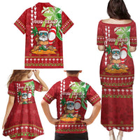 Personalised Hawaii Christmas Family Matching Puletasi and Hawaiian Shirt Funny Santa Claus Surf Mele Kalikimaka LT05 - Polynesian Pride