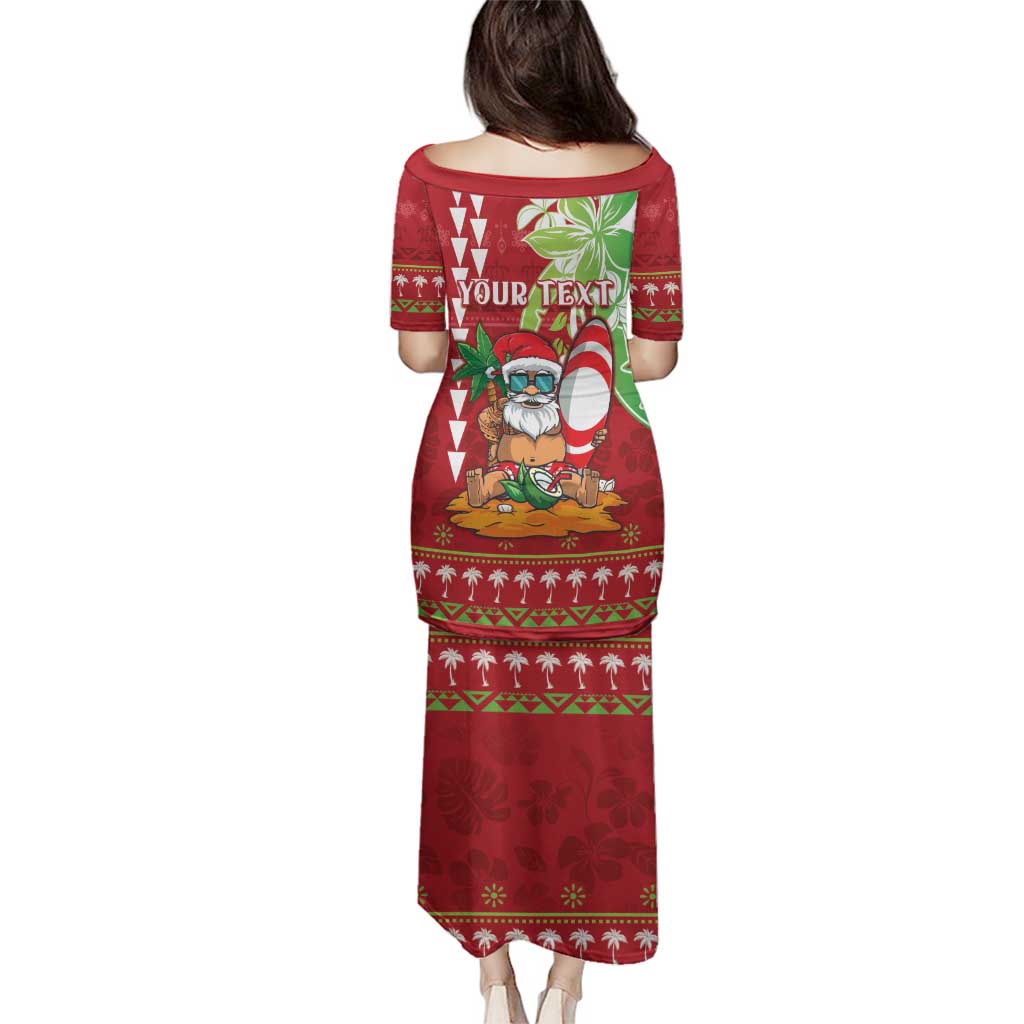 Personalised Hawaii Christmas Family Matching Puletasi and Hawaiian Shirt Funny Santa Claus Surf Mele Kalikimaka LT05 - Polynesian Pride