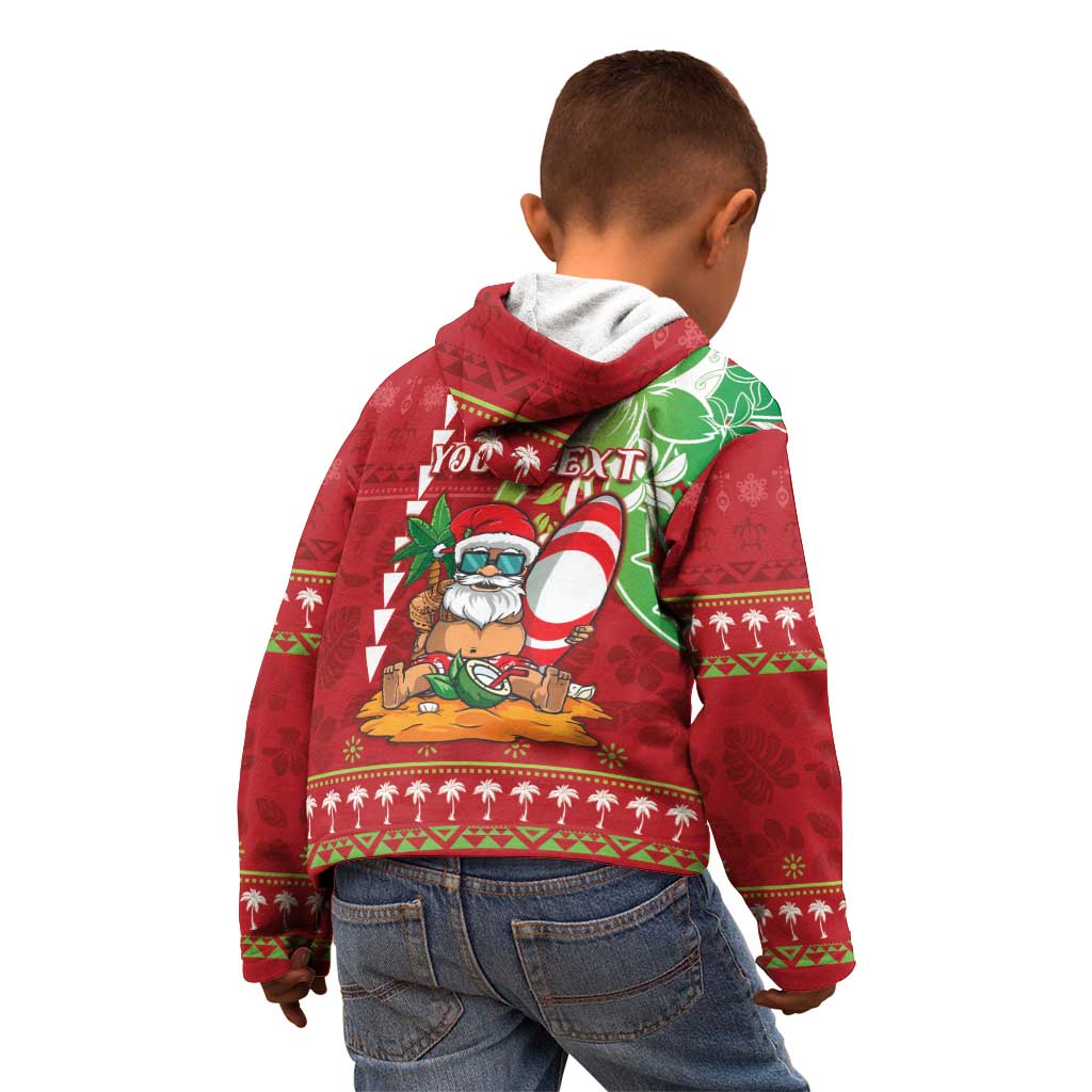 Personalised Hawaii Christmas Kid Hoodie Funny Santa Claus Surf Mele Kalikimaka