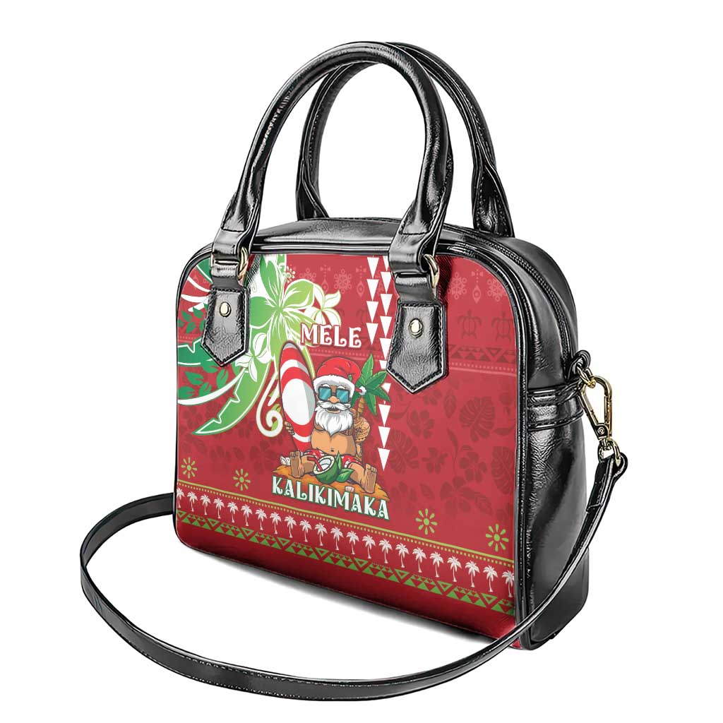 Hawaii Christmas Shoulder Handbag Funny Santa Claus Surf Mele Kalikimaka