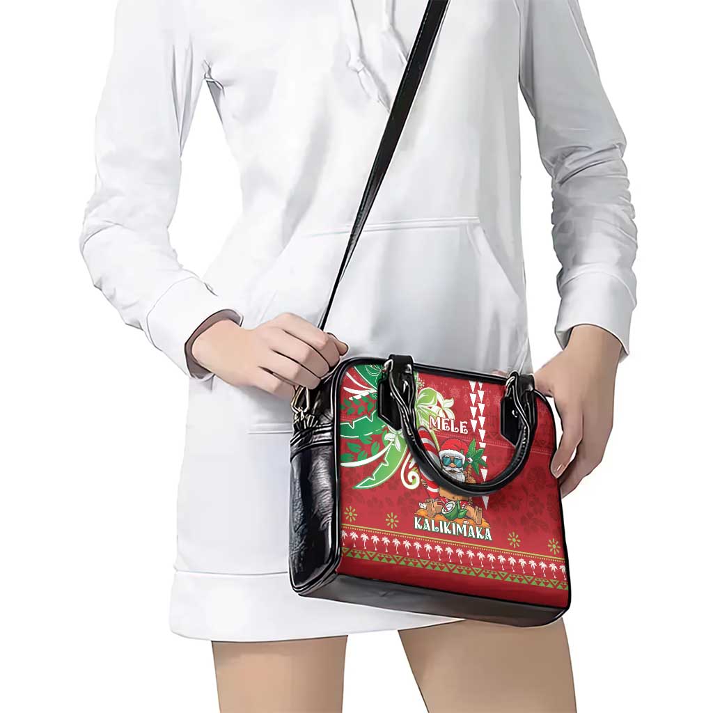 Hawaii Christmas Shoulder Handbag Funny Santa Claus Surf Mele Kalikimaka