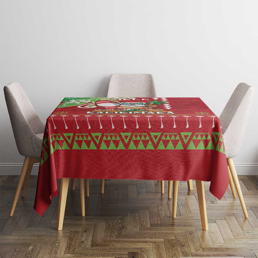 Hawaii Christmas Tablecloth Funny Santa Claus Surf Mele Kalikimaka