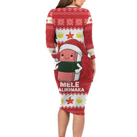 Hawaii Funny Christmas Family Matching Long Sleeve Bodycon Dress and Hawaiian Shirt Spam Musubi Santa LT05 - Polynesian Pride