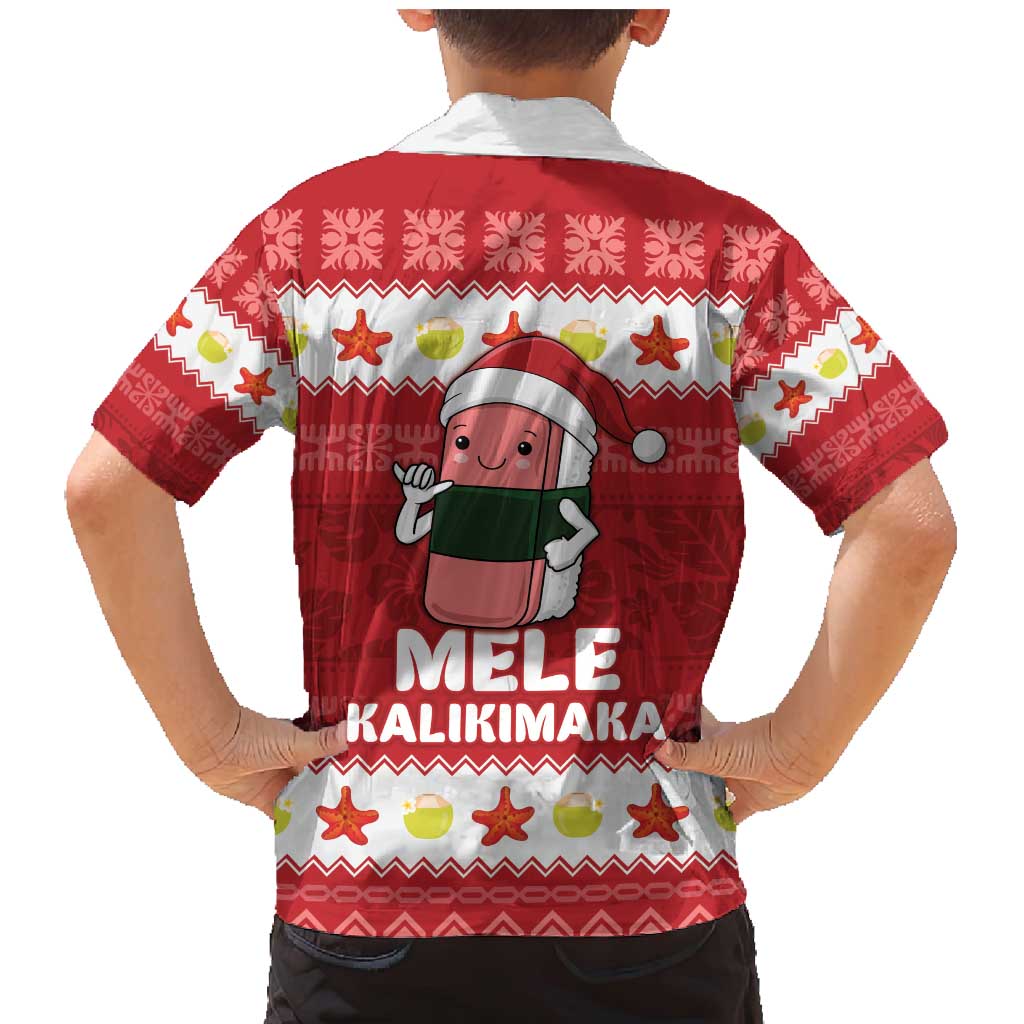 Hawaii Funny Christmas Family Matching Mermaid Dress and Hawaiian Shirt Spam Musubi Santa LT05 - Polynesian Pride