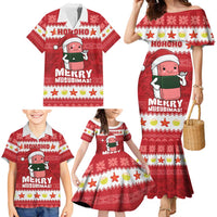 Hawaii Funny Christmas Family Matching Mermaid Dress and Hawaiian Shirt Spam Musubi Santa LT05 - Polynesian Pride