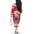 Hawaii Funny Christmas Family Matching Off The Shoulder Long Sleeve Dress and Hawaiian Shirt Spam Musubi Santa