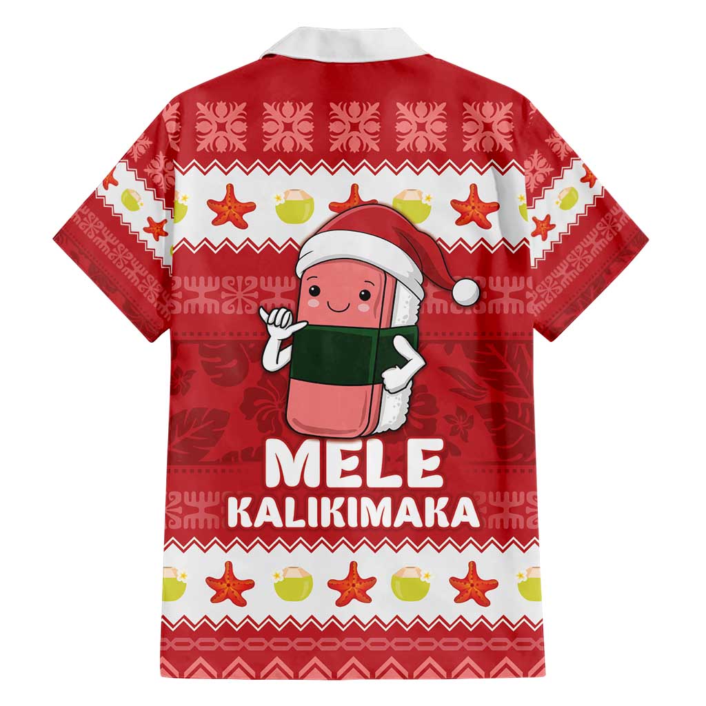 Hawaii Funny Christmas Family Matching Short Sleeve Bodycon Dress and Hawaiian Shirt Spam Musubi Santa LT05 - Polynesian Pride