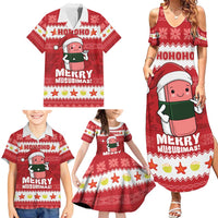 Hawaii Funny Christmas Family Matching Summer Maxi Dress and Hawaiian Shirt Spam Musubi Santa LT05 - Polynesian Pride