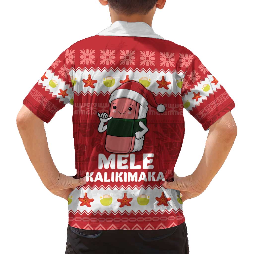 Hawaii Funny Christmas Family Matching Tank Maxi Dress and Hawaiian Shirt Spam Musubi Santa LT05 - Polynesian Pride