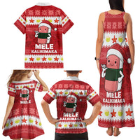 Hawaii Funny Christmas Family Matching Tank Maxi Dress and Hawaiian Shirt Spam Musubi Santa LT05 - Polynesian Pride