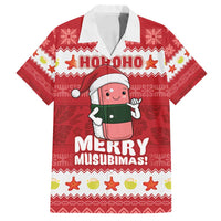 Hawaii Funny Christmas Family Matching Tank Maxi Dress and Hawaiian Shirt Spam Musubi Santa LT05 Dad's Shirt - Short Sleeve Red - Polynesian Pride