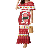 Hawaii Funny Christmas Mermaid Dress Spam Musubi Santa LT05 Women Red - Polynesian Pride