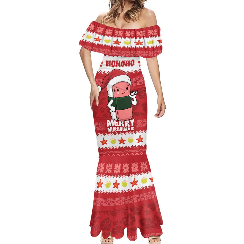 Hawaii Funny Christmas Mermaid Dress Spam Musubi Santa LT05 - Polynesian Pride