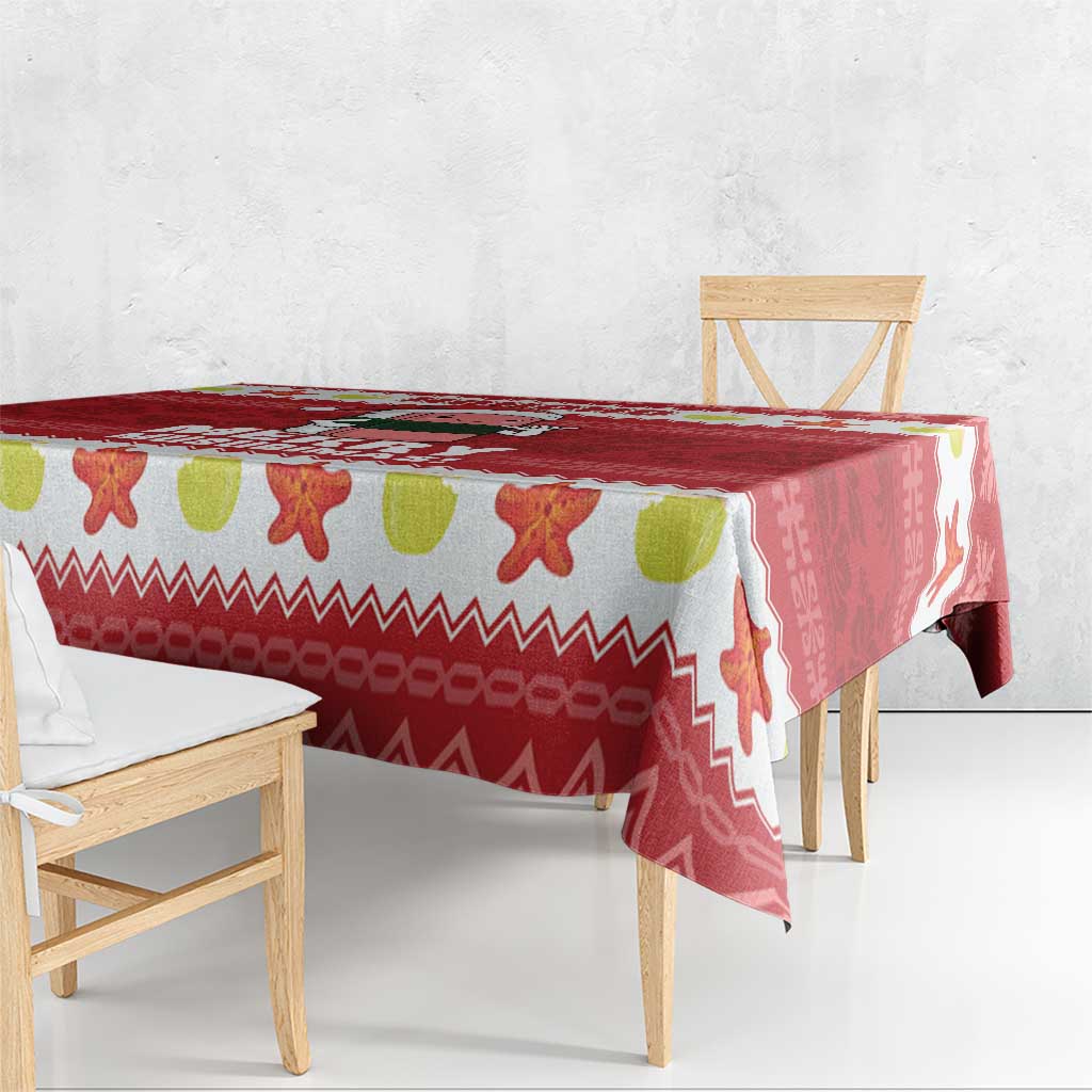 Hawaii Funny Christmas Tablecloth Spam Musubi Santa