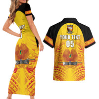 Papua New Guinea Rugby Custom Couples Matching Short Sleeve Bodycon Dress and Hawaiian Shirt Kumul Pride Go Champions LT05 - Polynesian Pride