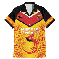 Papua New Guinea Rugby Custom Family Matching Mermaid Dress and Hawaiian Shirt Kumul Pride Go Champions LT05 Dad's Shirt - Short Sleeve Yellow - Polynesian Pride