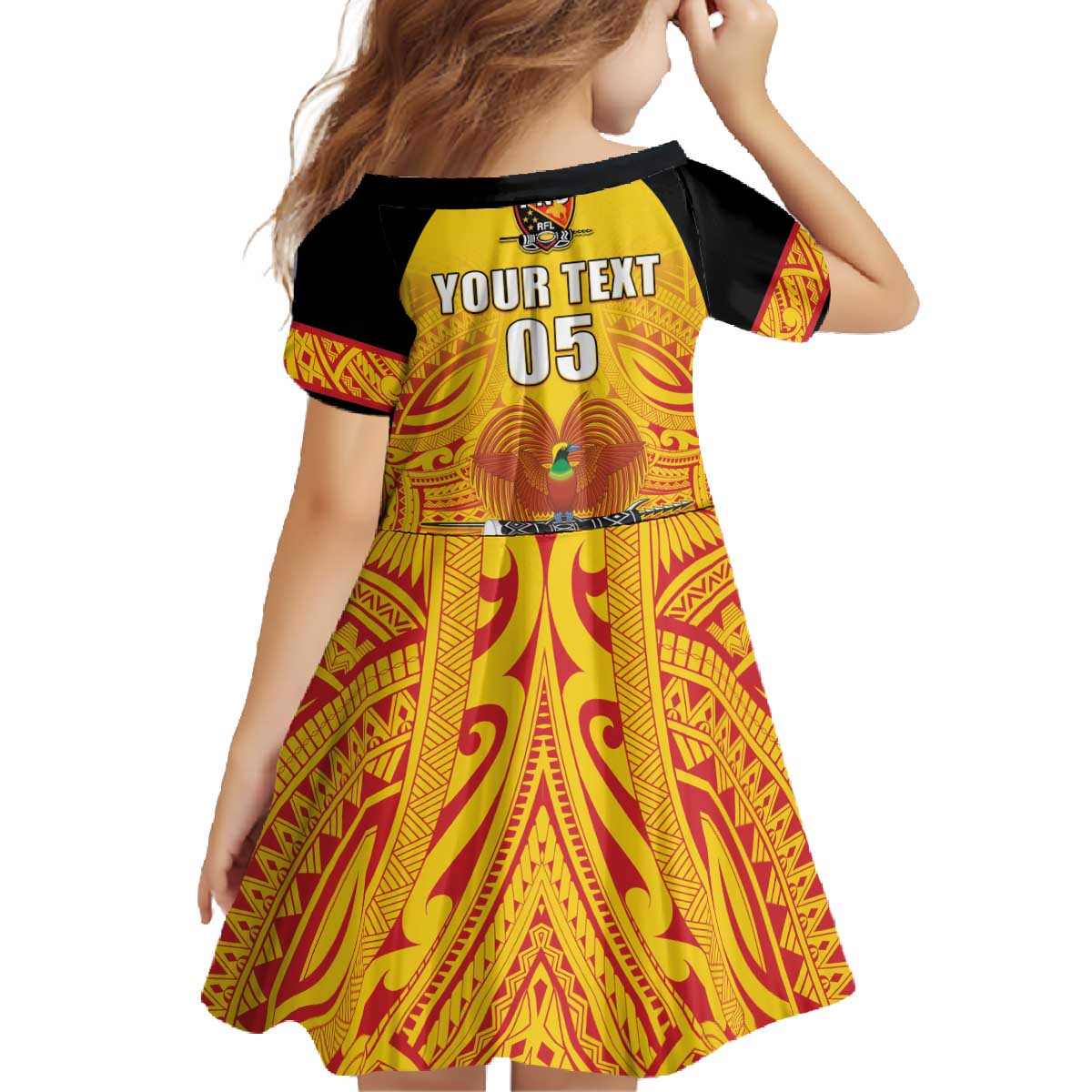 Papua New Guinea Rugby Custom Family Matching Off The Shoulder Long Sleeve Dress and Hawaiian Shirt Kumul Pride Go Champions LT05 - Polynesian Pride