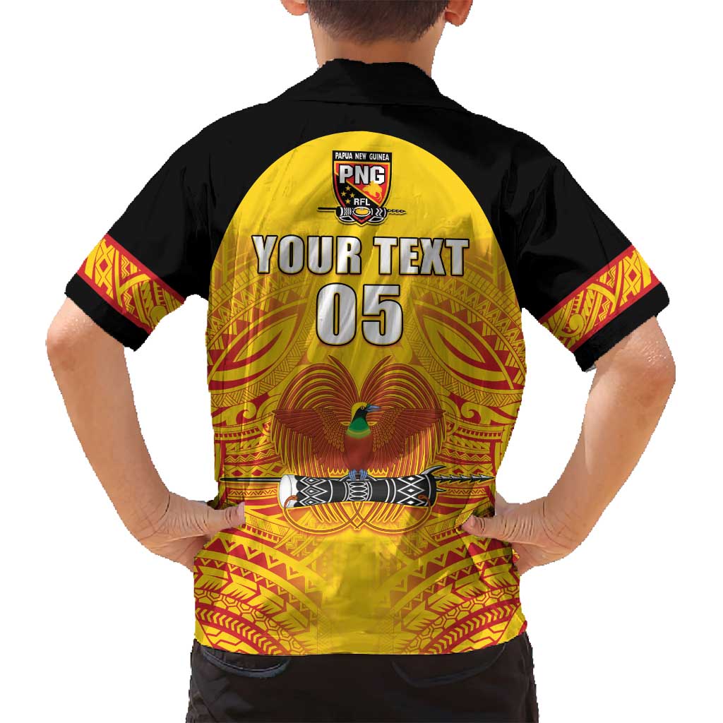 Papua New Guinea Rugby Custom Family Matching Off Shoulder Maxi Dress and Hawaiian Shirt Kumul Pride Go Champions LT05 - Polynesian Pride