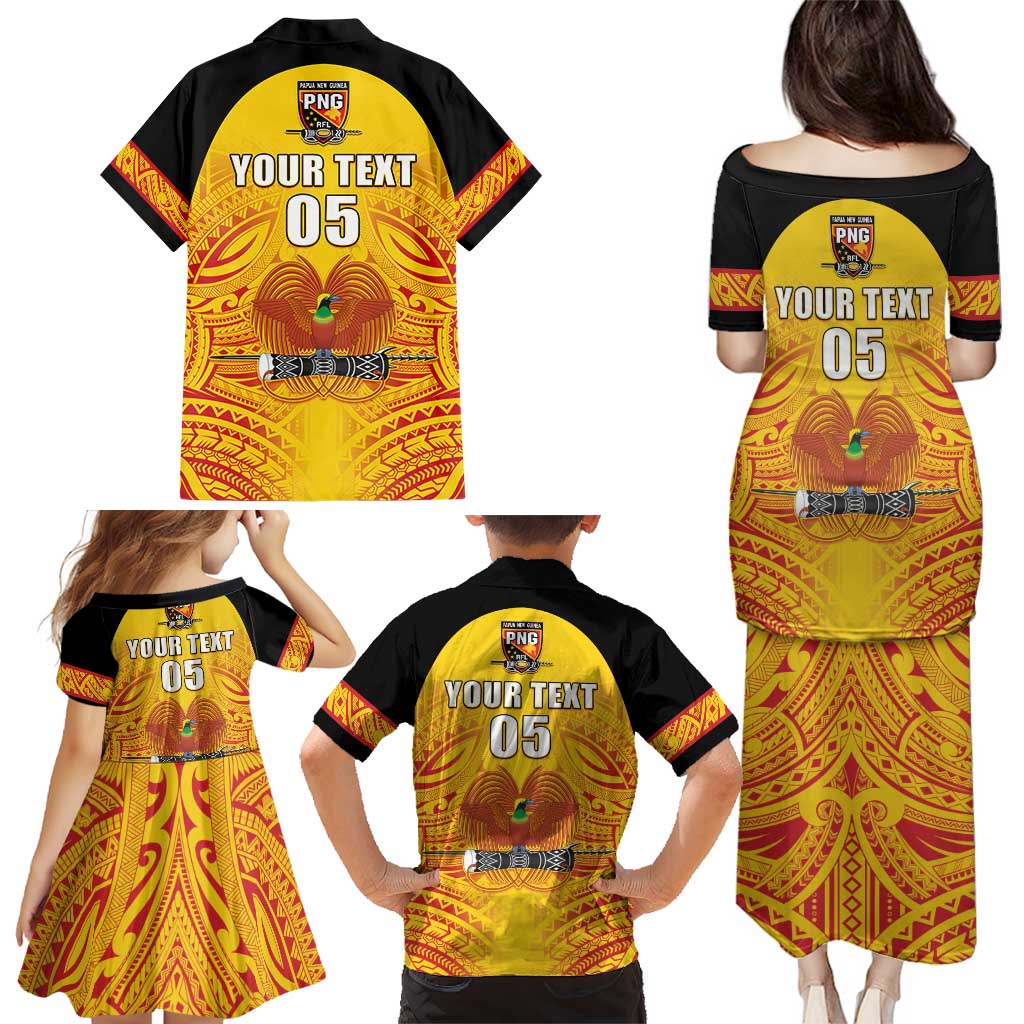 Papua New Guinea Rugby Custom Family Matching Puletasi and Hawaiian Shirt Kumul Pride Go Champions LT05 - Polynesian Pride