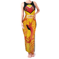 Papua New Guinea Rugby Custom Family Matching Tank Maxi Dress and Hawaiian Shirt Kumul Pride Go Champions LT05 Mom's Dress Yellow - Polynesian Pride