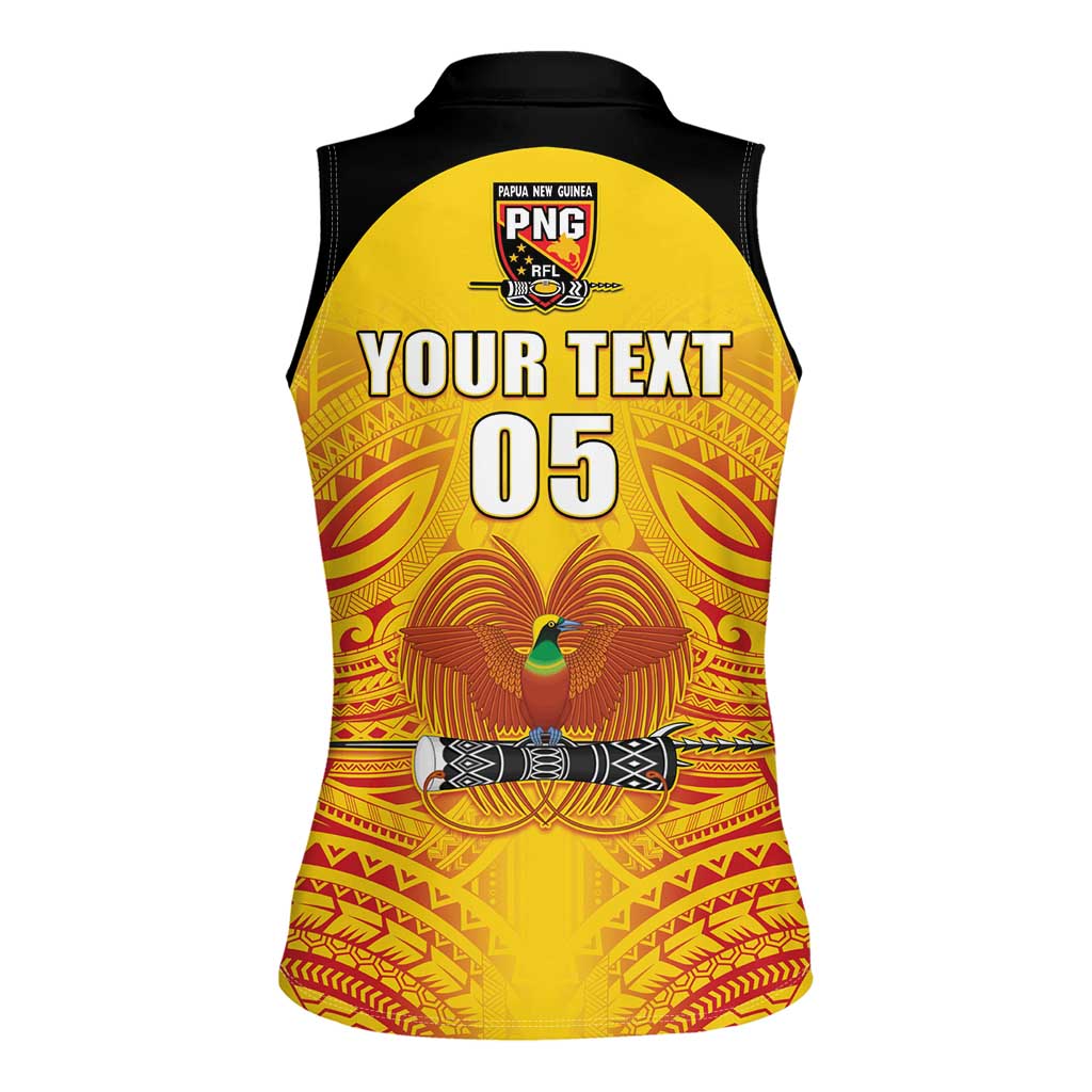 Papua New Guinea Rugby Custom Women Sleeveless Polo Shirt Kumul Pride Go Champions