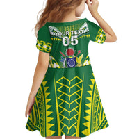 Cook Islands Rugby Custom Family Matching Off The Shoulder Long Sleeve Dress and Hawaiian Shirt The Kukis Go Champions LT05 - Polynesian Pride