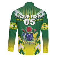 Cook Islands Rugby Custom Family Matching Off The Shoulder Long Sleeve Dress and Hawaiian Shirt The Kukis Go Champions LT05 - Polynesian Pride