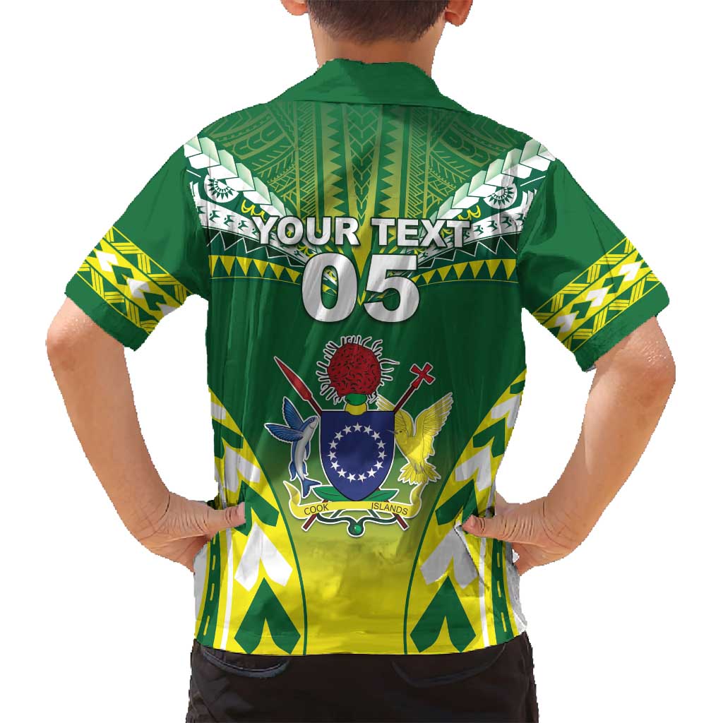 Cook Islands Rugby Custom Family Matching Off Shoulder Short Dress and Hawaiian Shirt The Kukis Go Champions LT05 - Polynesian Pride