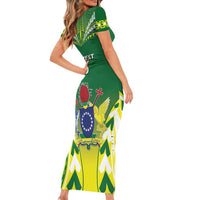 Cook Islands Rugby Custom Family Matching Short Sleeve Bodycon Dress and Hawaiian Shirt The Kukis Go Champions LT05 - Polynesian Pride
