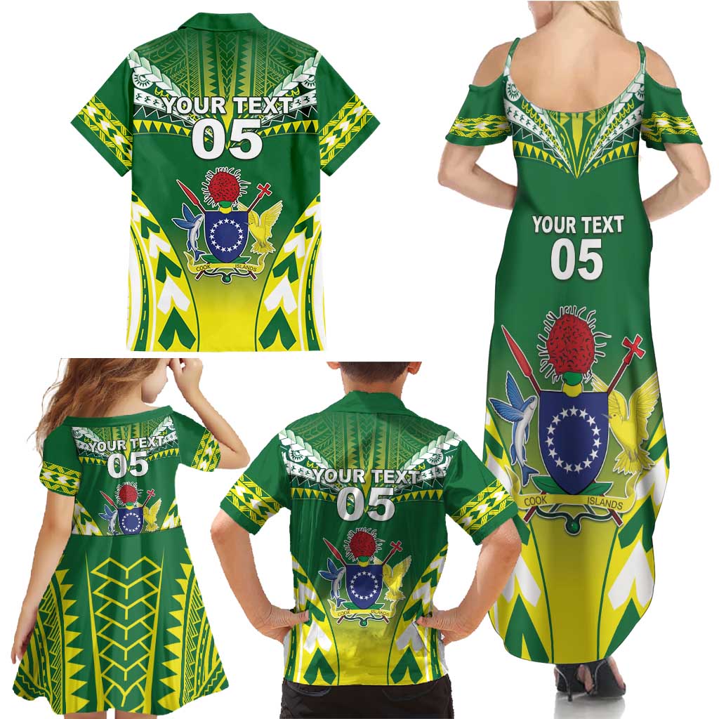 Cook Islands Rugby Custom Family Matching Summer Maxi Dress and Hawaiian Shirt The Kukis Go Champions LT05 - Polynesian Pride