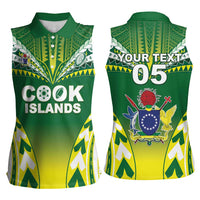 Cook Islands Rugby Custom Women Sleeveless Polo Shirt The Kukis Go Champions