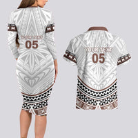 Fiji Rugby Custom Couples Matching Long Sleeve Bodycon Dress and Hawaiian Shirt Fijian Bati Go Champions LT05 - Polynesian Pride