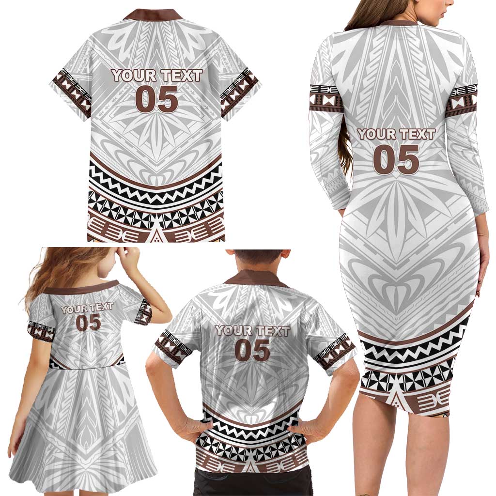 Fiji Rugby Custom Family Matching Long Sleeve Bodycon Dress and Hawaiian Shirt Fijian Bati Go Champions LT05 - Polynesian Pride