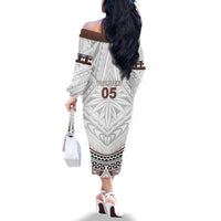 Fiji Rugby Custom Family Matching Off The Shoulder Long Sleeve Dress and Hawaiian Shirt Fijian Bati Go Champions LT05 - Polynesian Pride