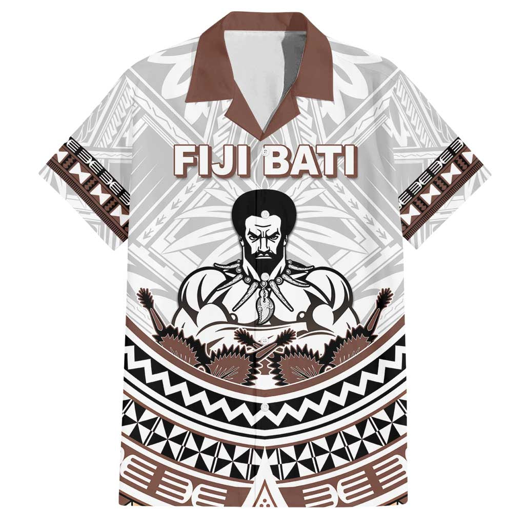Fiji Rugby Custom Family Matching Off Shoulder Maxi Dress and Hawaiian Shirt Fijian Bati Go Champions LT05 Dad's Shirt - Short Sleeve White - Polynesian Pride