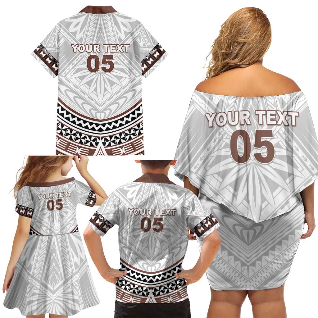 Fiji Rugby Custom Family Matching Off Shoulder Short Dress and Hawaiian Shirt Fijian Bati Go Champions LT05 - Polynesian Pride