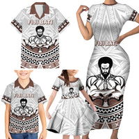 Fiji Rugby Custom Family Matching Short Sleeve Bodycon Dress and Hawaiian Shirt Fijian Bati Go Champions LT05 - Polynesian Pride