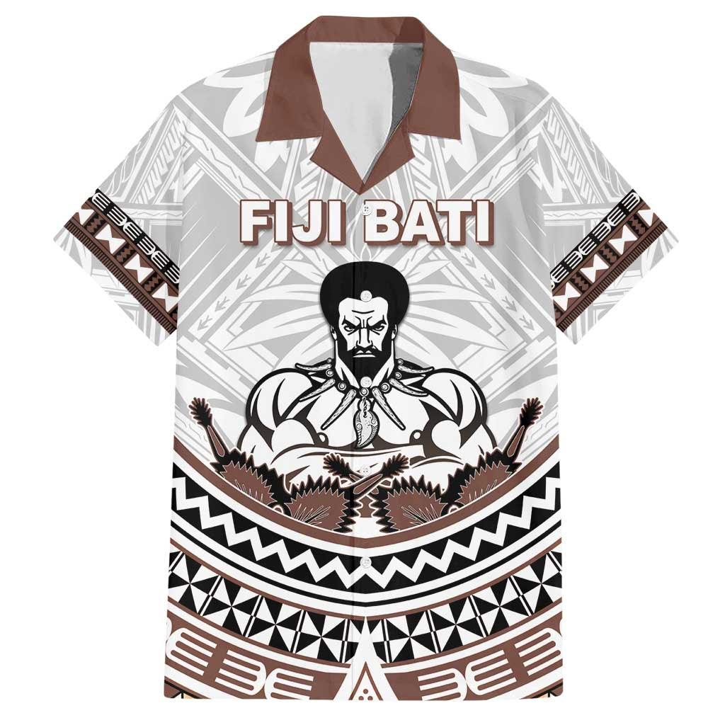 Fiji Rugby Custom Family Matching Short Sleeve Bodycon Dress and Hawaiian Shirt Fijian Bati Go Champions LT05 Dad's Shirt - Short Sleeve White - Polynesian Pride