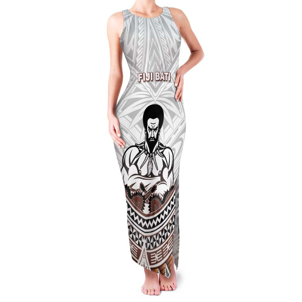 Fiji Rugby Custom Family Matching Tank Maxi Dress and Hawaiian Shirt Fijian Bati Go Champions LT05 Mom's Dress White - Polynesian Pride