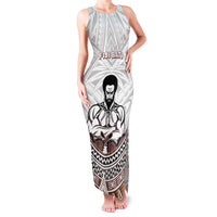 Fiji Rugby Custom Family Matching Tank Maxi Dress and Hawaiian Shirt Fijian Bati Go Champions LT05 Mom's Dress White - Polynesian Pride