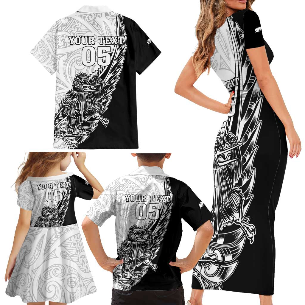 New Zealand Kiwi Rugby Custom Family Matching Short Sleeve Bodycon Dress and Hawaiian Shirt Go Champions Maori Pattern LT05 - Polynesian Pride