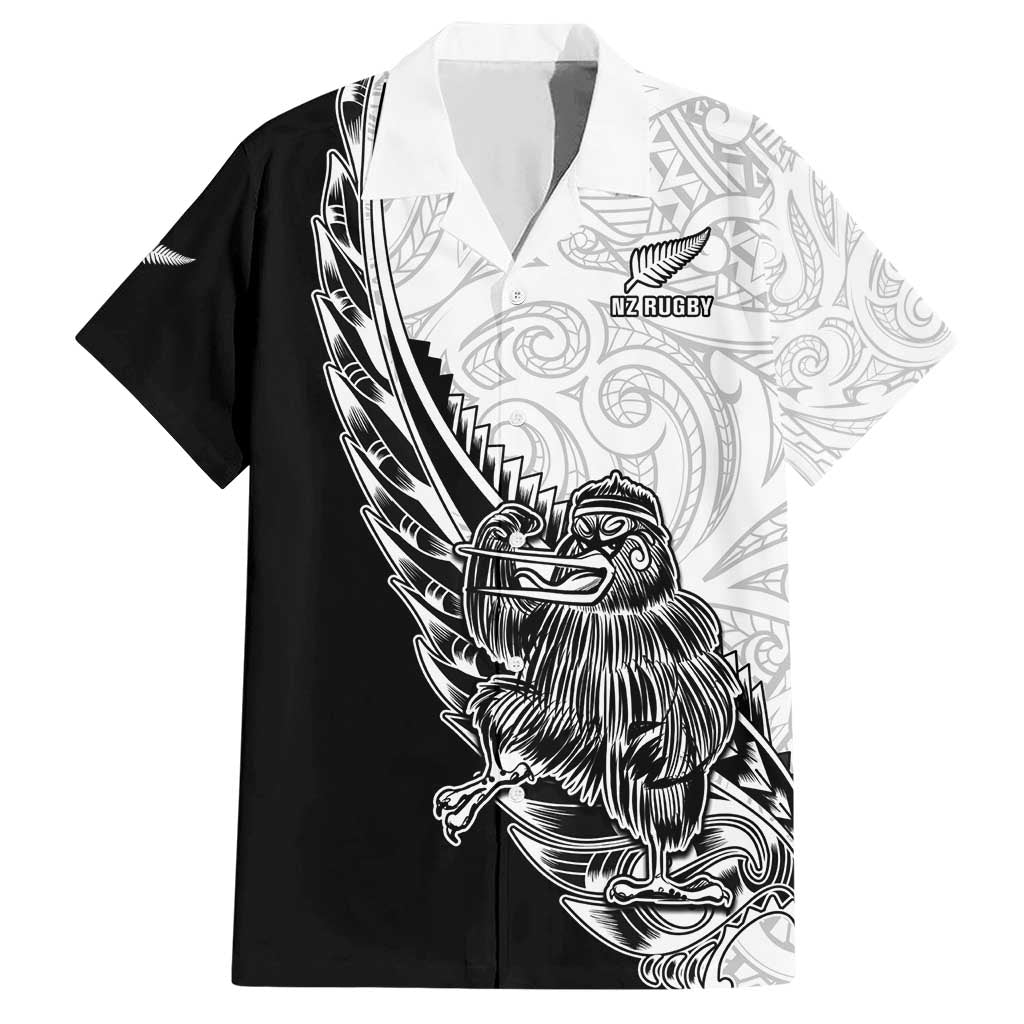 New Zealand Kiwi Rugby Custom Family Matching Short Sleeve Bodycon Dress and Hawaiian Shirt Go Champions Maori Pattern LT05 Dad's Shirt - Short Sleeve White - Polynesian Pride