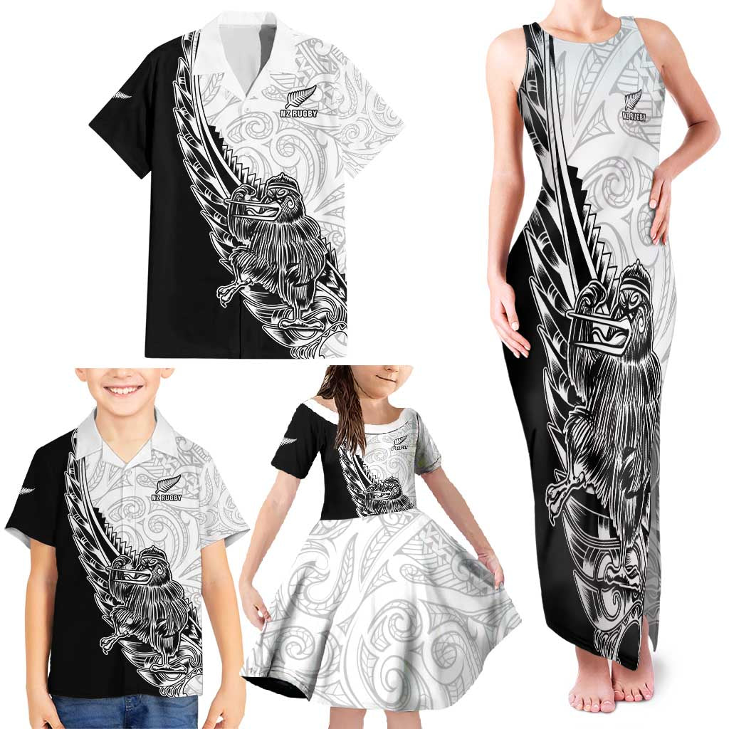 New Zealand Kiwi Rugby Custom Family Matching Tank Maxi Dress and Hawaiian Shirt Go Champions Maori Pattern LT05 - Polynesian Pride