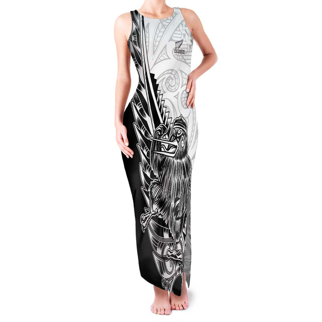 New Zealand Kiwi Rugby Custom Family Matching Tank Maxi Dress and Hawaiian Shirt Go Champions Maori Pattern LT05 Mom's Dress White - Polynesian Pride