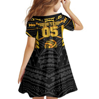 Custom Polynesia Beach Volleyball Family Matching Summer Maxi Dress and Hawaiian Shirt Gold Polynesian Tribal Pattern - Polynesian Pride