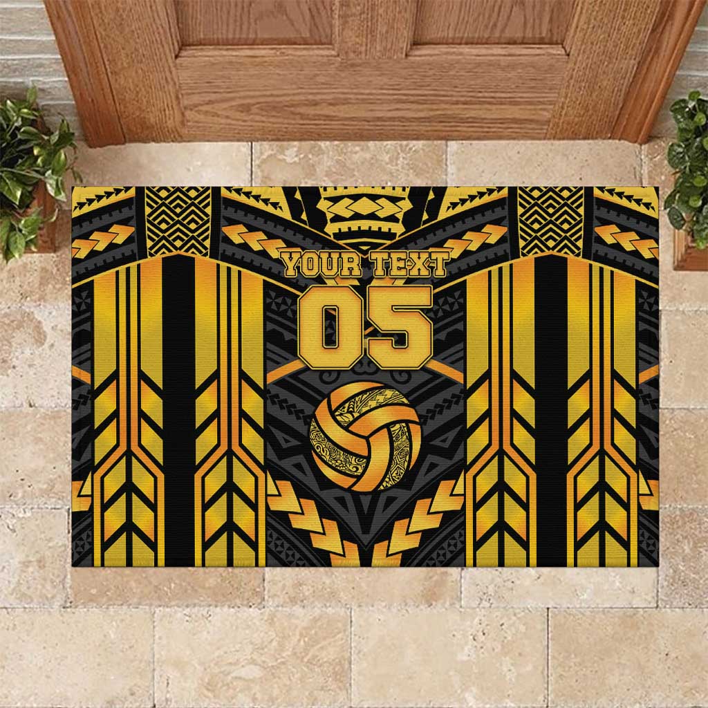 Custom Polynesia Beach Volleyball Rubber Doormat Gold Polynesian Tribal Pattern LT05 Gold - Polynesian Pride