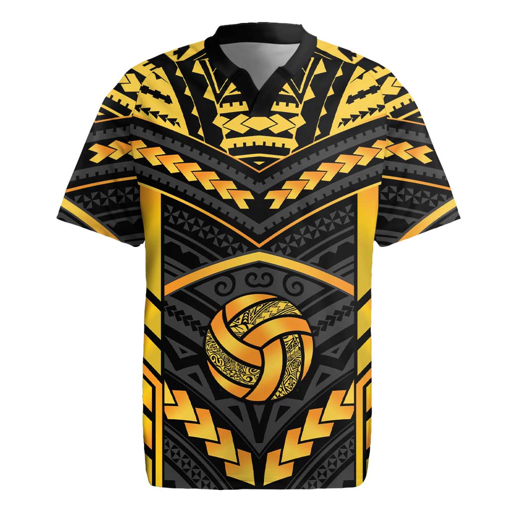 Custom Polynesia Beach Volleyball Rugby Jersey Gold Polynesian Tribal Pattern LT05 Gold - Polynesian Pride